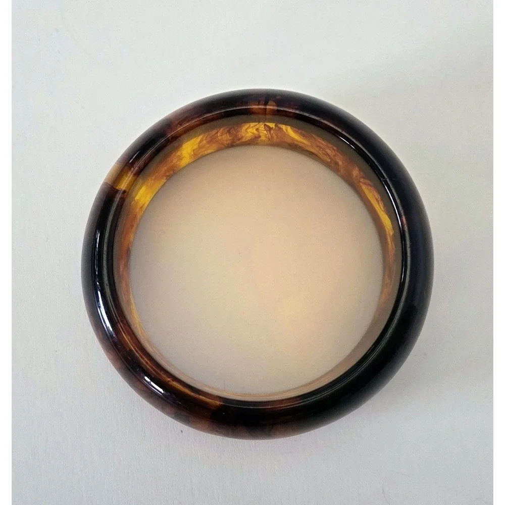 Vintage Wide Acrylic‎ Bangle Bracelet Tortoiseshell Rootbeer Boho Dark Academia